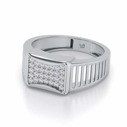 Noble Silver Ring For Men - White Gold - Image 2