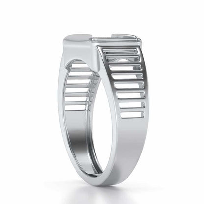 Noble Silver Ring For Men - White Gold - Image 3