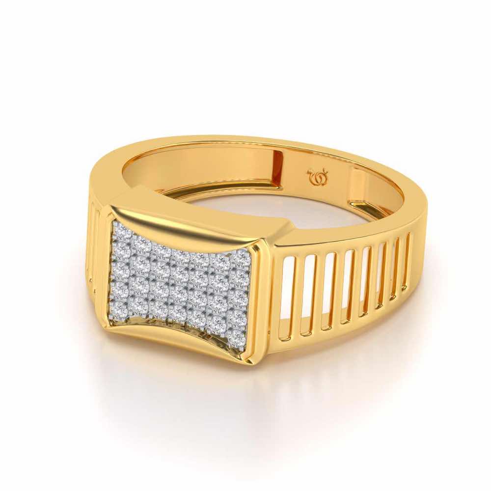 Noble Silver Ring For Men - Yellow Gold - Image 2