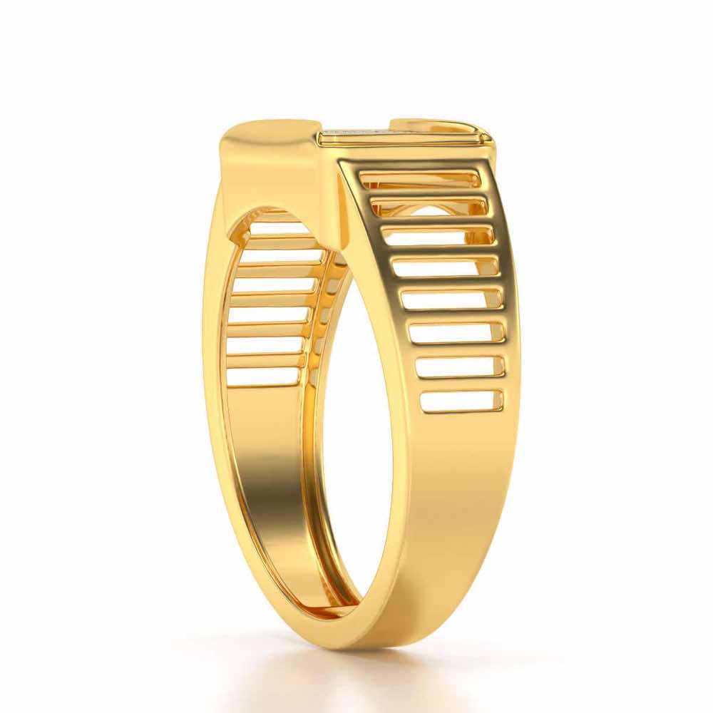 Noble Silver Ring For Men - Yellow Gold - Image 3