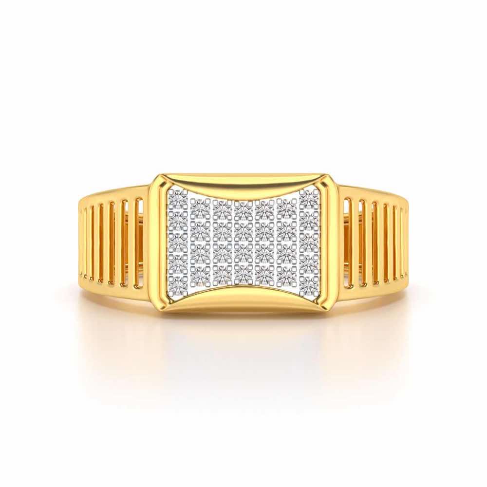 Noble Silver Ring For Men - Yellow Gold - Image 4