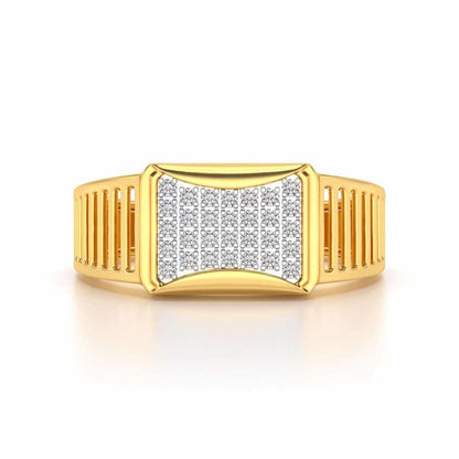 Noble Silver Ring For Men - Yellow Gold - Image 4