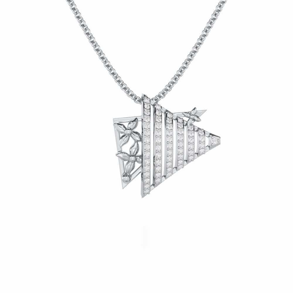 Noble Glow Silver Pendant - White Gold - Image 1