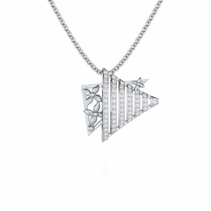 Noble Glow Silver Pendant - White Gold - Image 1
