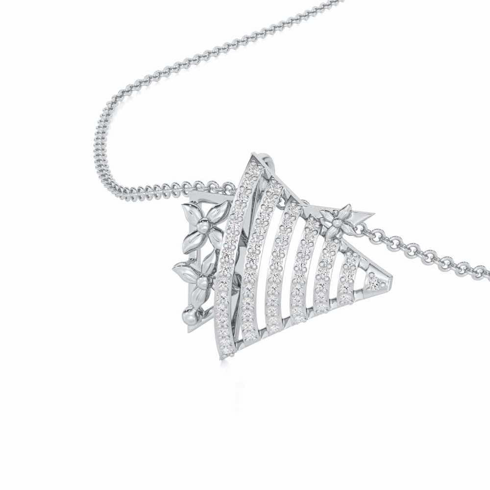 Noble Glow Silver Pendant - White Gold - Image 2