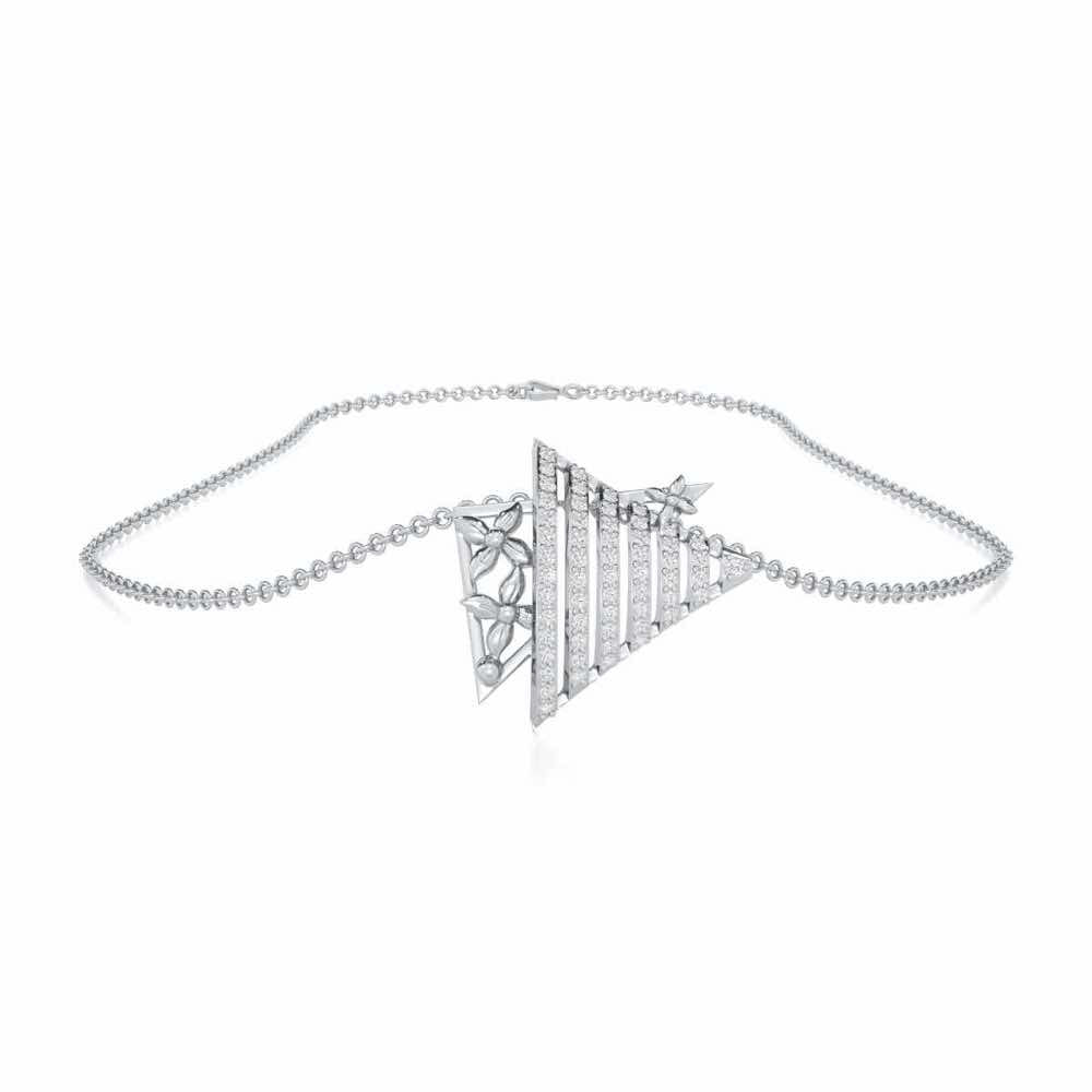 Noble Glow Silver Pendant - White Gold - Image 3