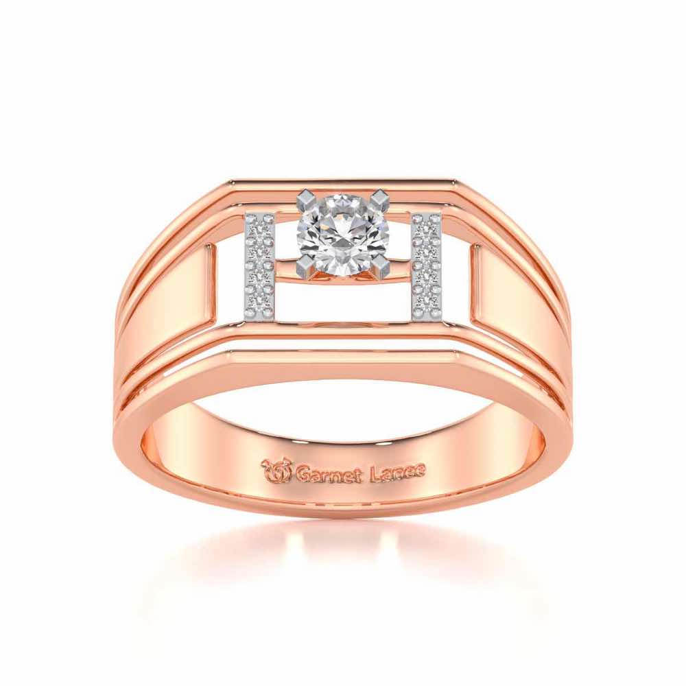 Noble Knight Solitaire Ring For Men - Rose Gold - Image 2