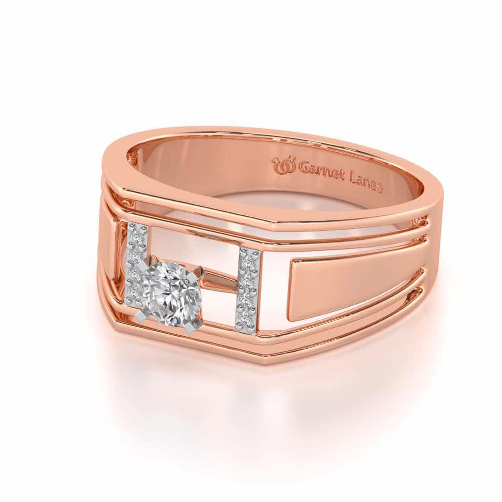 Noble Knight Solitaire Ring For Men - Rose Gold - Image 3