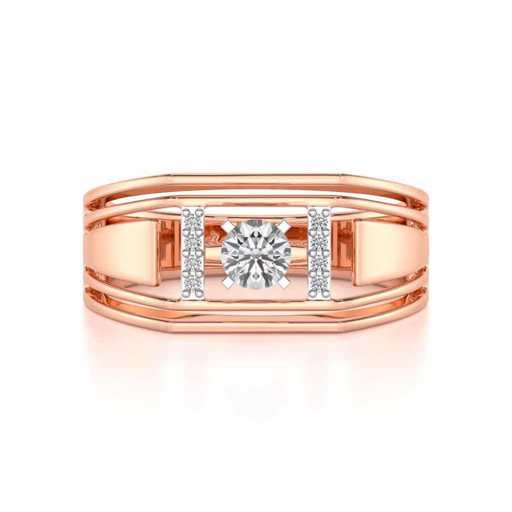 Noble Knight Solitaire Ring For Men - Rose Gold - Image 5