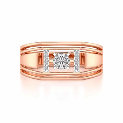 Noble Knight Solitaire Ring For Men - Rose Gold - Image 5