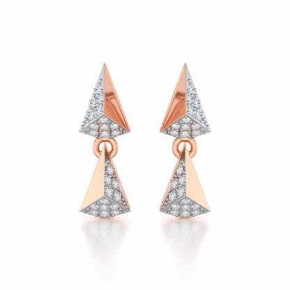 Noble Tassel Silver Earrings - Rose Gold - Image 1