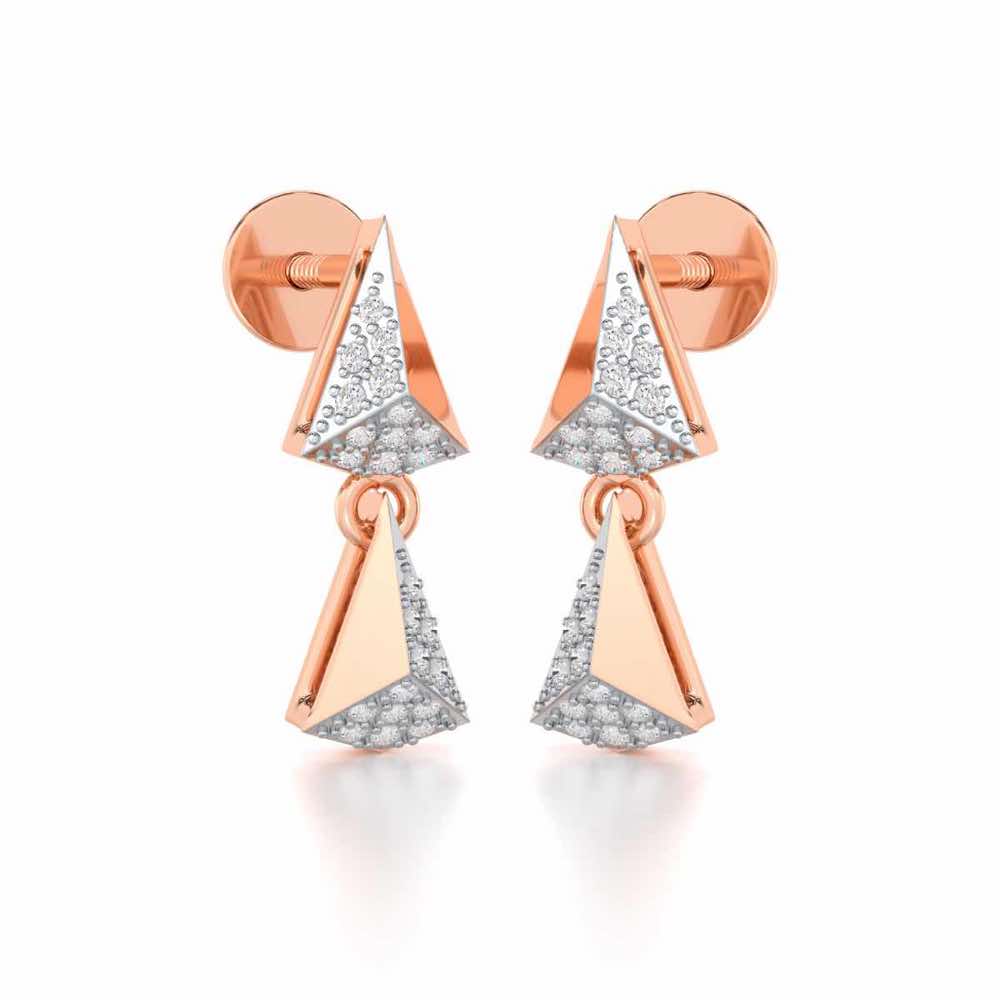 Noble Tassel Silver Earrings - Rose Gold - Image 2