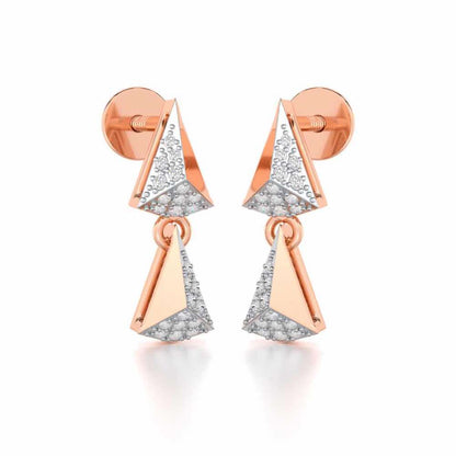 Noble Tassel Silver Earrings - Rose Gold - Image 2