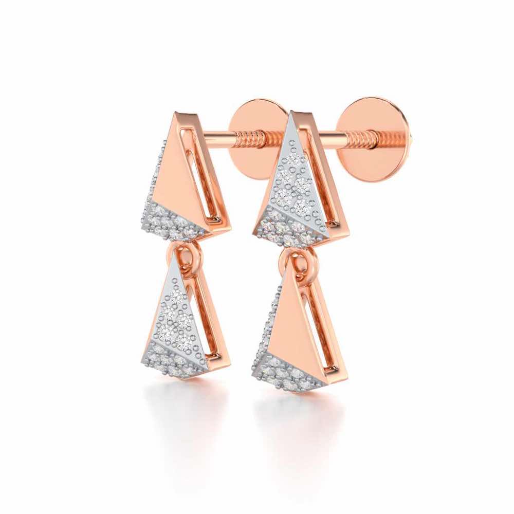 Noble Tassel Silver Earrings - Rose Gold - Image 3