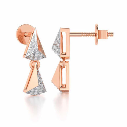 Noble Tassel Silver Earrings - Rose Gold - Image 4