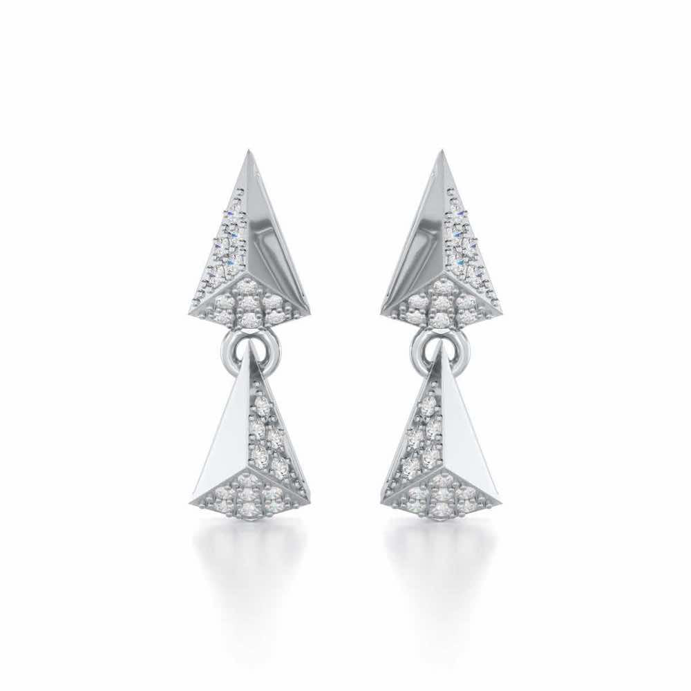Noble Tassel Silver Earrings - White Gold - Image 1