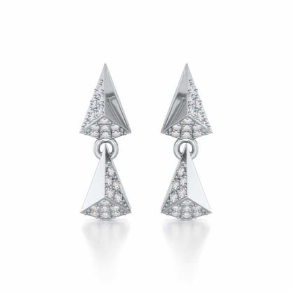 Noble Tassel Silver Earrings - White Gold - Image 1