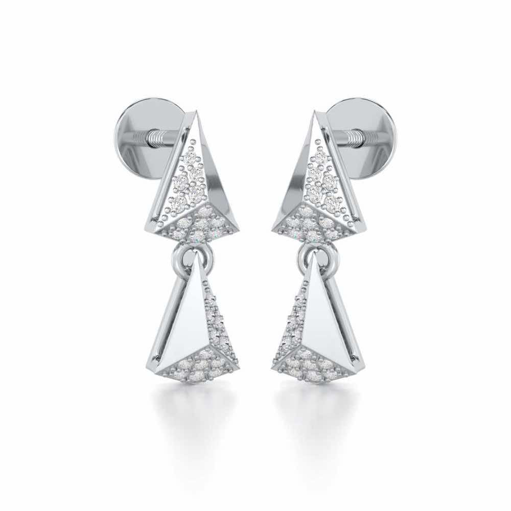 Noble Tassel Silver Earrings - White Gold - Image 2