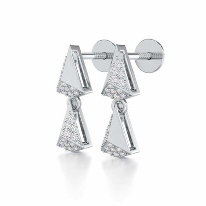 Noble Tassel Silver Earrings - White Gold - Image 3
