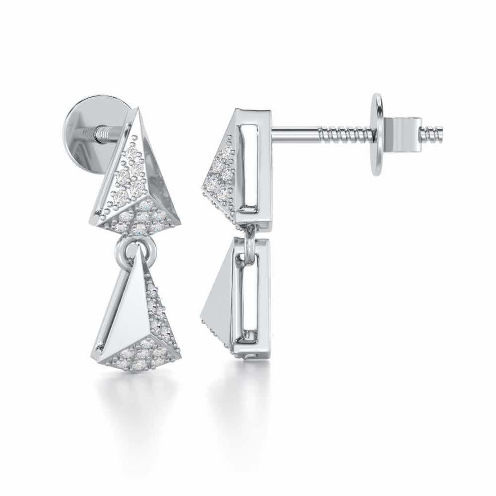 Noble Tassel Silver Earrings - White Gold - Image 4