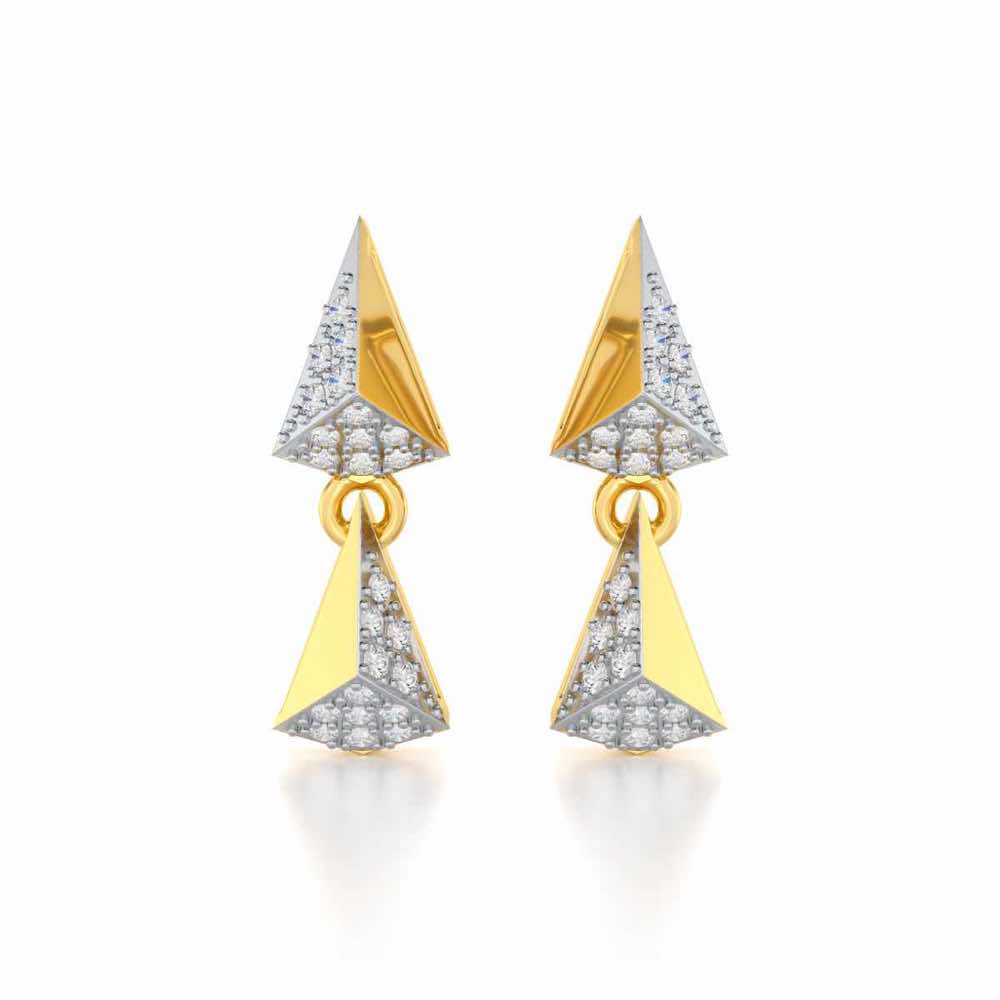 Noble Tassel Silver Earrings - Yellow Gold - Image 1