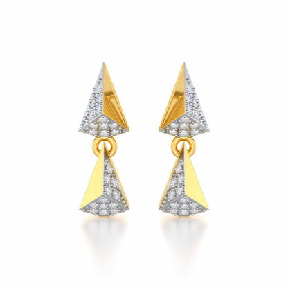 Noble Tassel Silver Earrings - Yellow Gold - Image 1