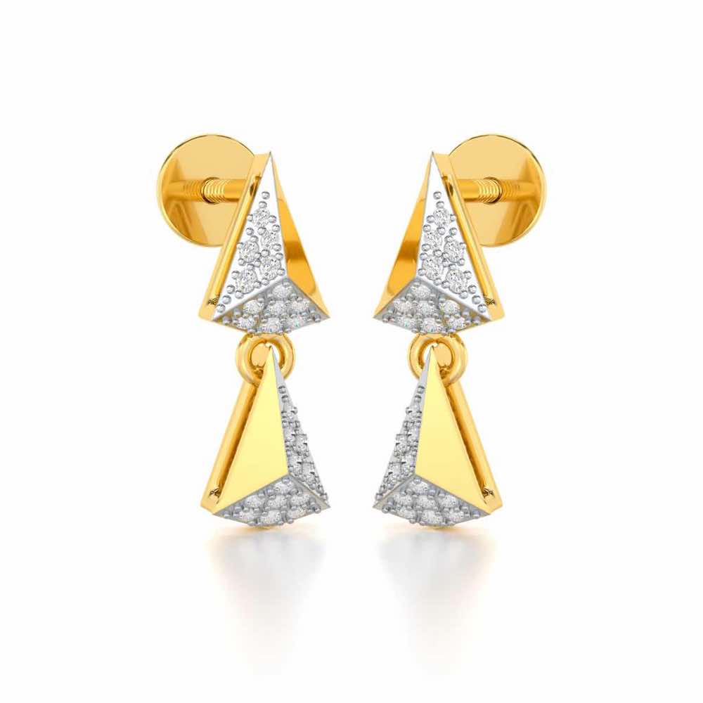 Noble Tassel Silver Earrings - Yellow Gold - Image 2