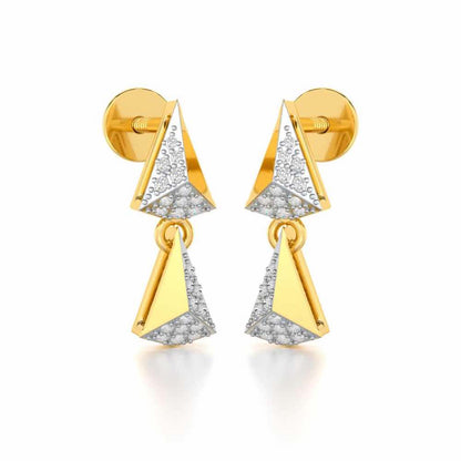 Noble Tassel Silver Earrings - Yellow Gold - Image 2