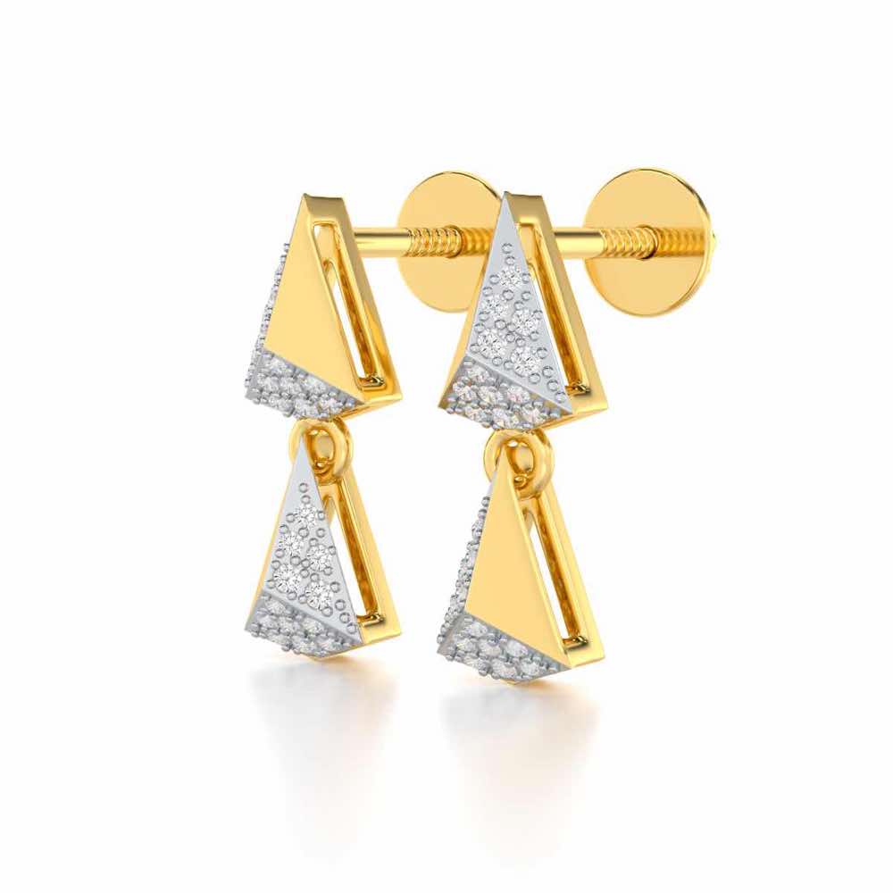 Noble Tassel Silver Earrings - Yellow Gold - Image 3