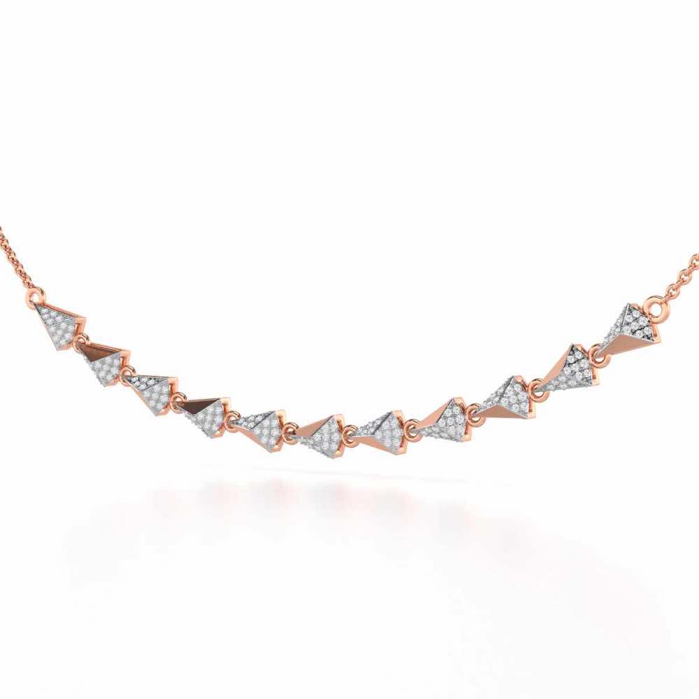 Noble Tassel Silver Necklace - Rose Gold - Image 2