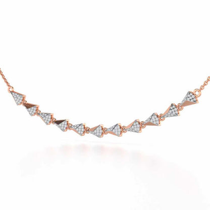 Noble Tassel Silver Necklace - Rose Gold - Image 2