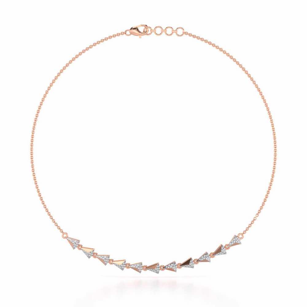 Noble Tassel Silver Necklace - Rose Gold - Image 3