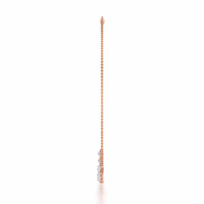 Noble Tassel Silver Necklace - Rose Gold - Image 4