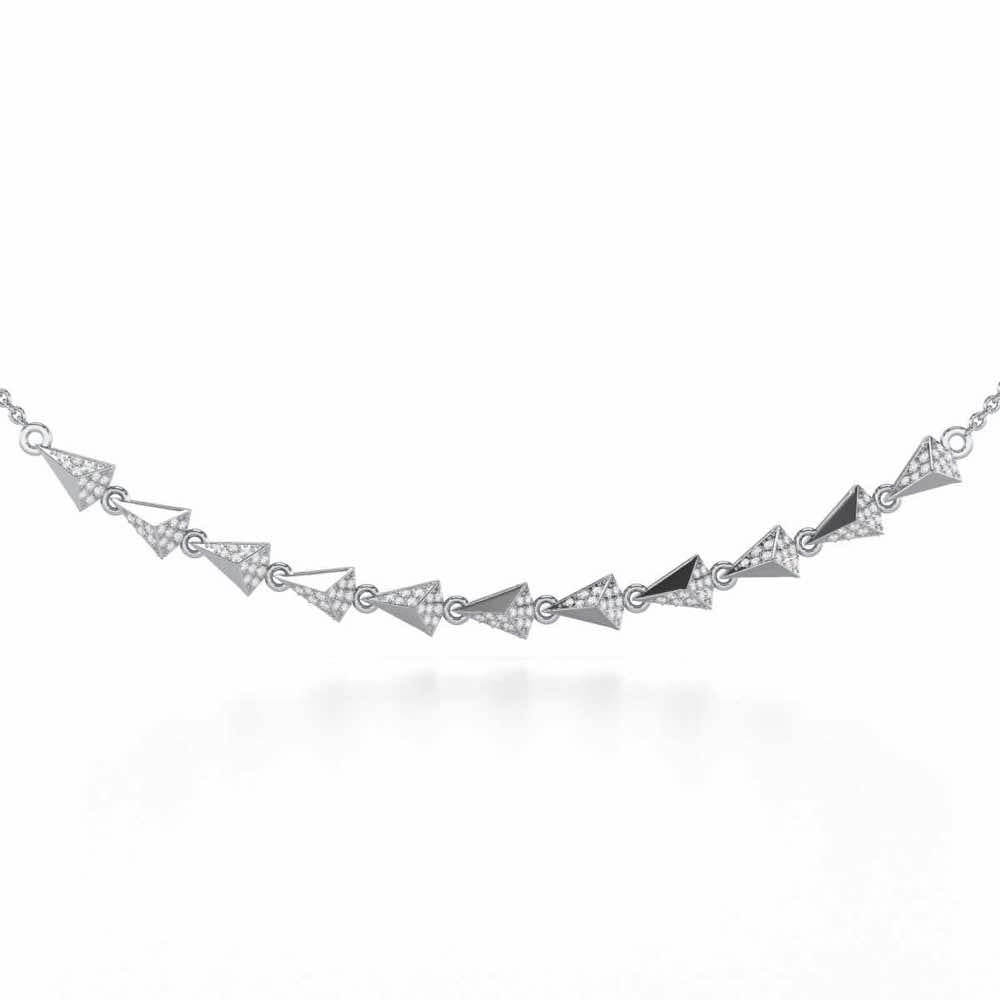 Noble Tassel Silver Necklace - White Gold - Image 1