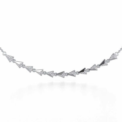 Noble Tassel Silver Necklace - White Gold - Image 1