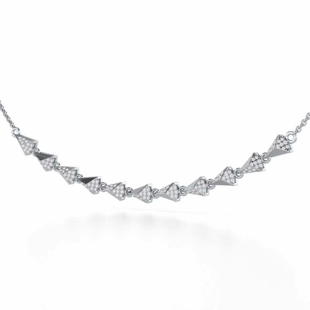 Noble Tassel Silver Necklace - White Gold - Image 2