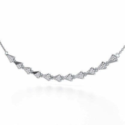 Noble Tassel Silver Necklace - White Gold - Image 2