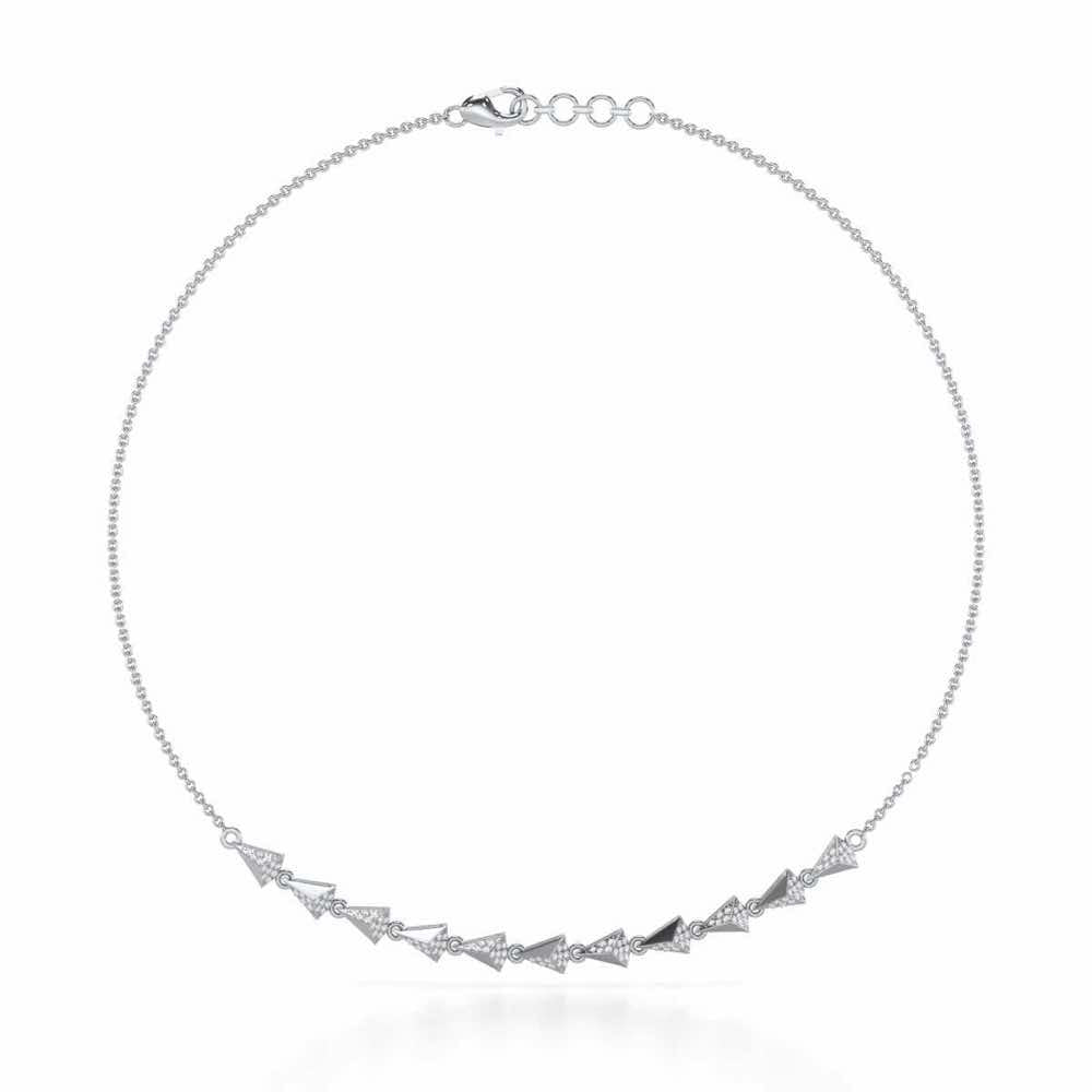 Noble Tassel Silver Necklace - White Gold - Image 3