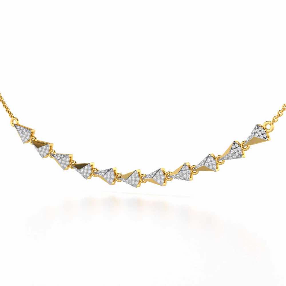Noble Tassel Silver Necklace - Yellow Gold - Image 2