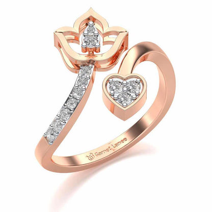 Nushka Silver Ring - Rose Gold - Image 1
