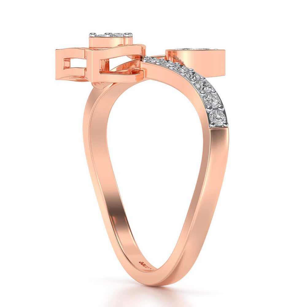 Nushka Silver Ring - Rose Gold - Image 3