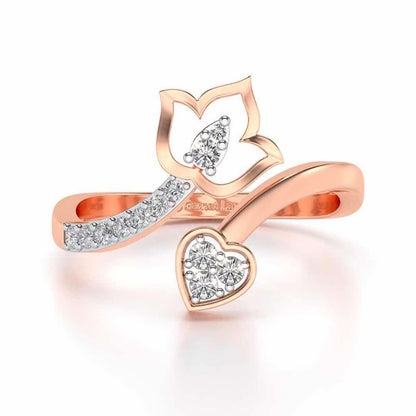 Nushka Silver Ring - Rose Gold - Image 4