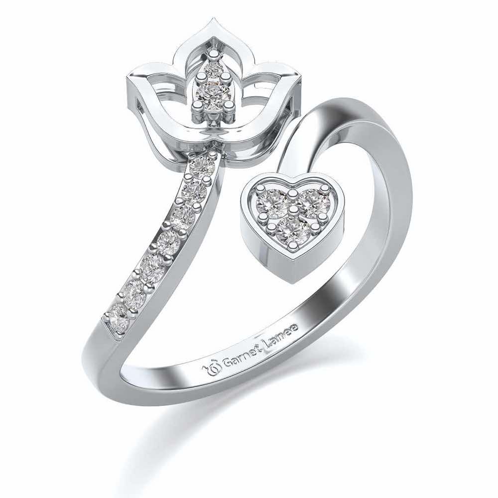 Nushka Silver Ring - White Gold - Image 1