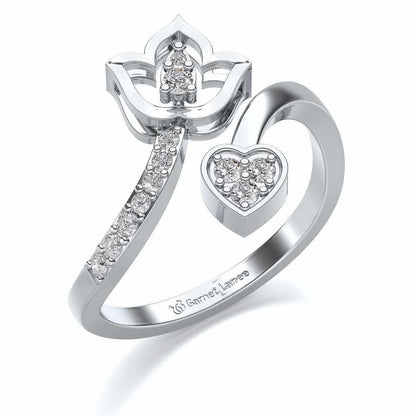 Nushka Silver Ring - White Gold - Image 1
