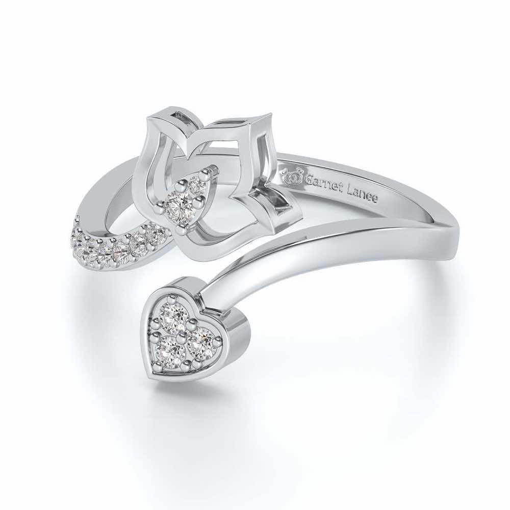 Nushka Silver Ring - White Gold - Image 2