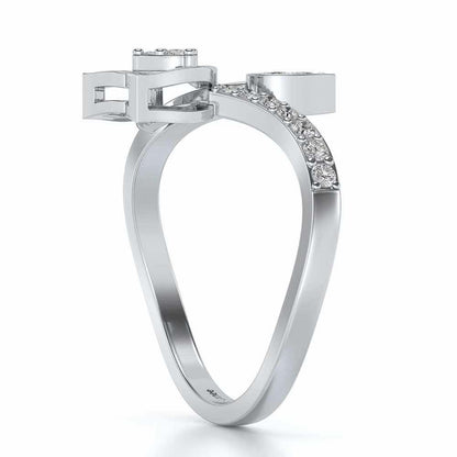 Nushka Silver Ring - White Gold - Image 3