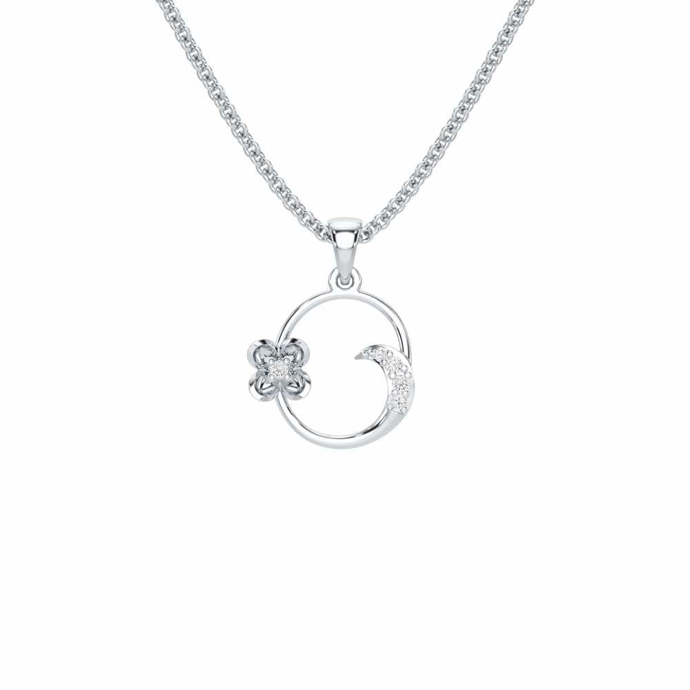 O-Glint Silver Pendant - White Gold - Image 1