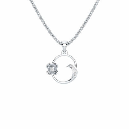 O-Glint Silver Pendant - White Gold - Image 1