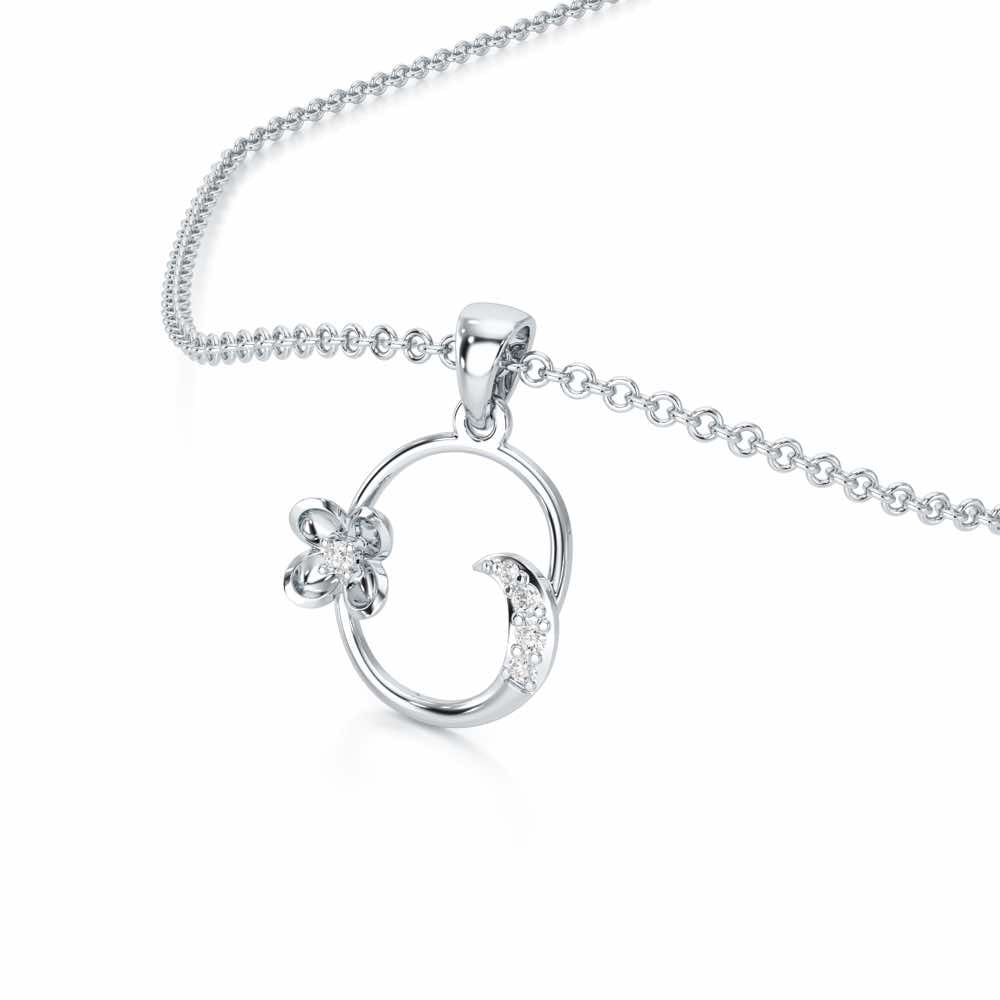 O-Glint Silver Pendant - White Gold - Image 2