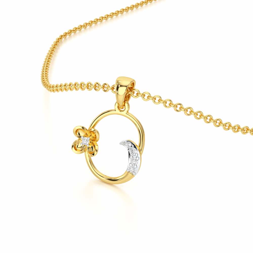 O-Glint Silver Pendant - Yellow Gold - Image 2